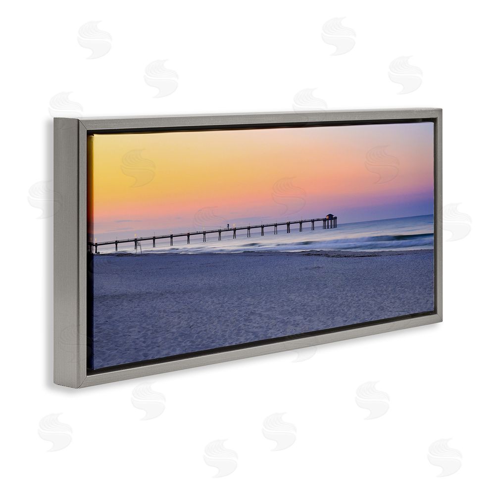 Daniel Sproul Sunrise Beach Shore Gray Floating Frame Canvas Wall Art Print