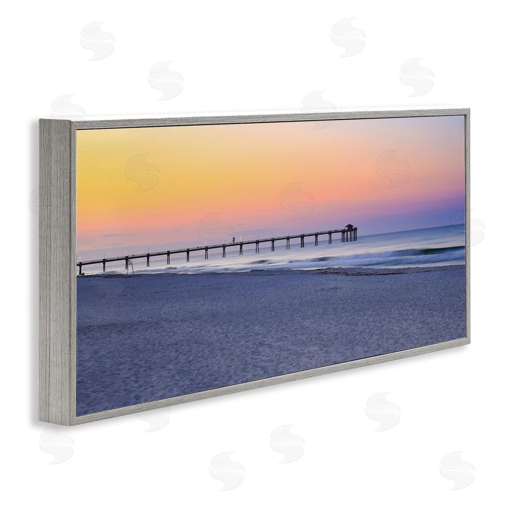 Daniel Sproul Sunrise Beach Shore Gray Framed Giclee Wall Art Print