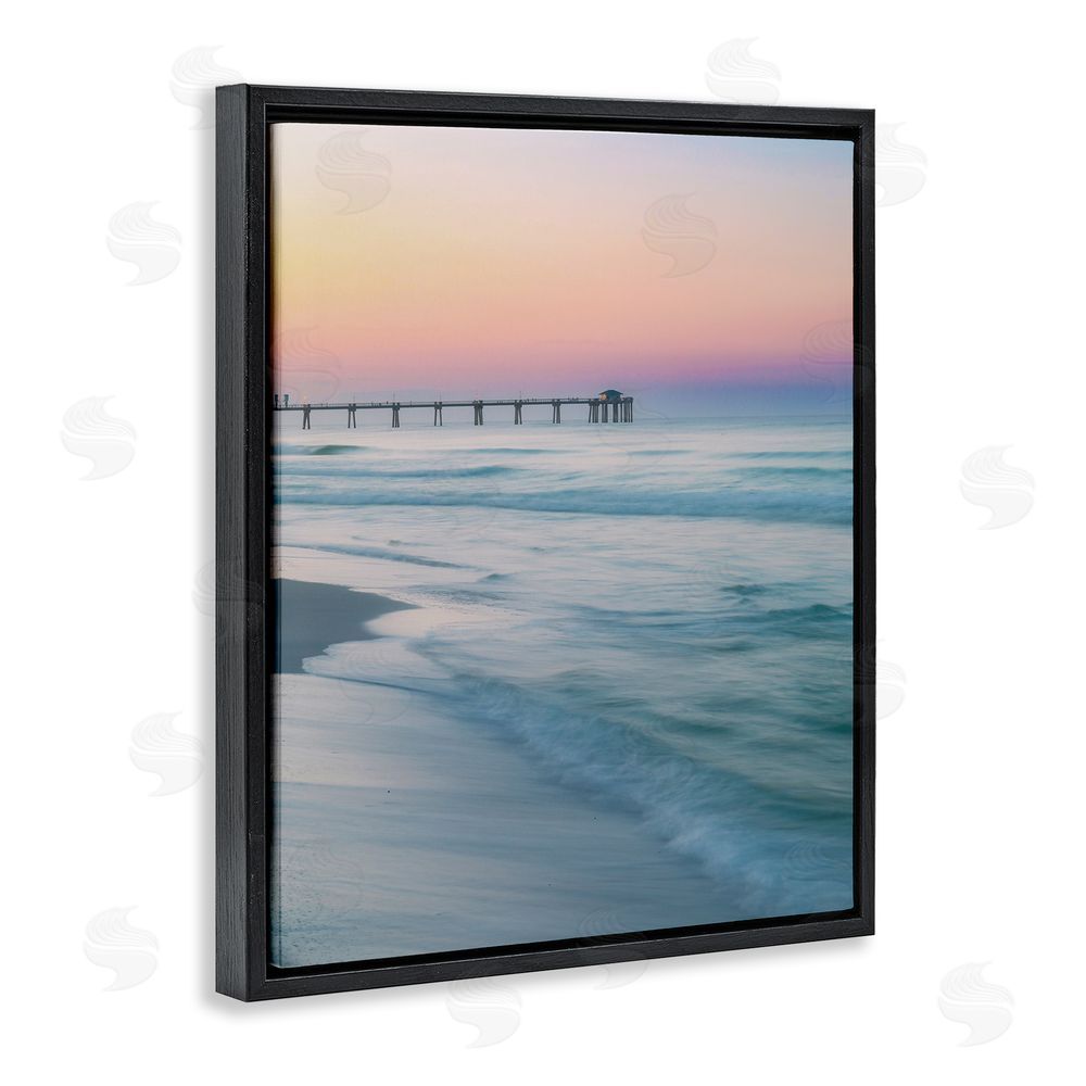 Daniel Sproul Beach Waves Photography Black Floating Frame Canvas Wall Art Print