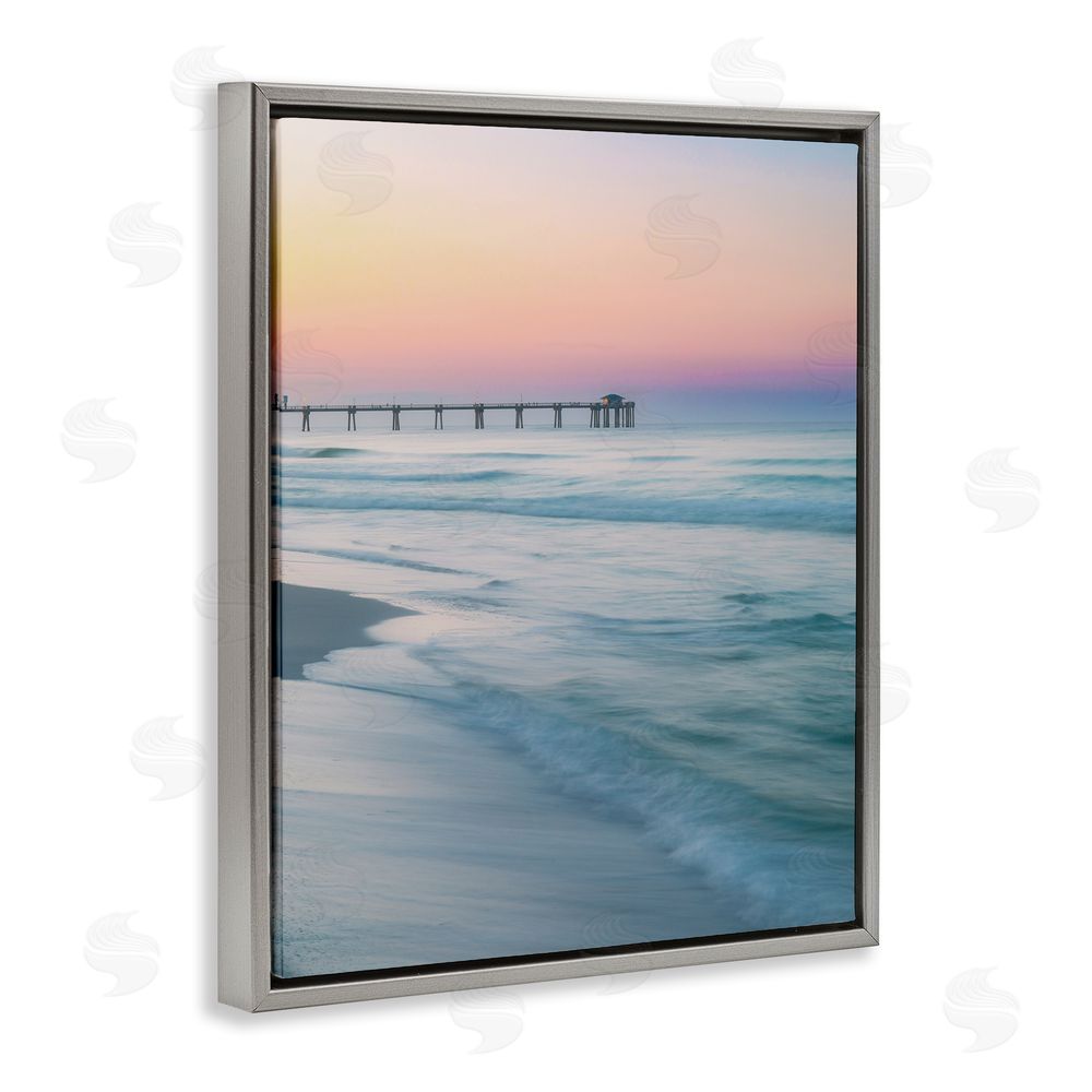 Daniel Sproul Beach Waves Photography Gray Floating Frame Canvas Wall Art Print