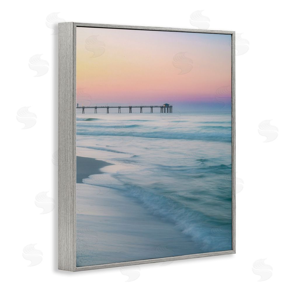 Daniel Sproul Beach Waves Photography Gray Framed Giclee Wall Art Print