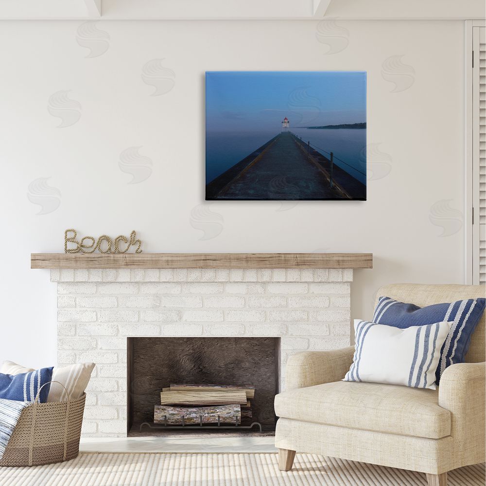Daniel Sproul Lighthouse at Night Canvas Wall Art Print in Room