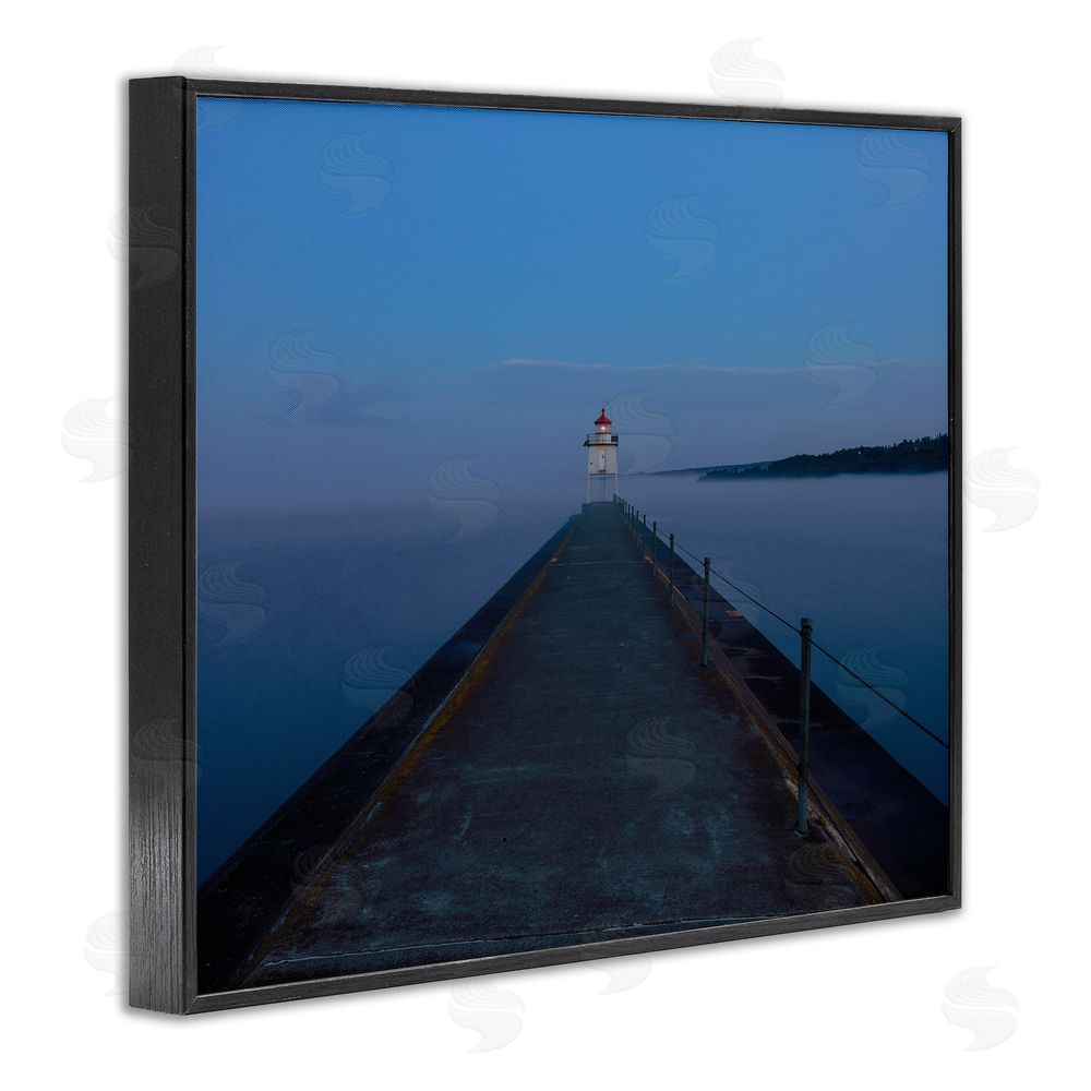 Daniel Sproul Lighthouse at Night Black Framed Giclee Wall Art Print