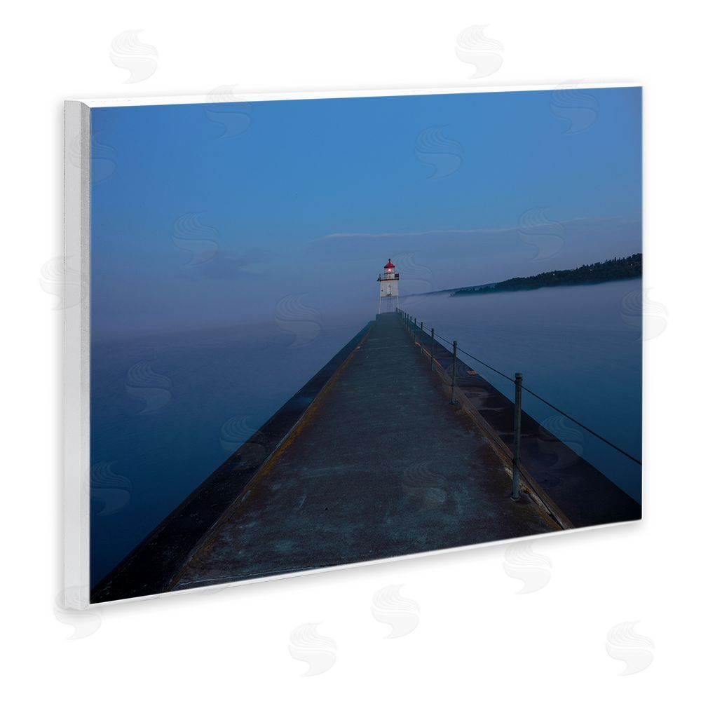 Daniel Sproul Lighthouse at Night Wooden Wall Plaque Art Print