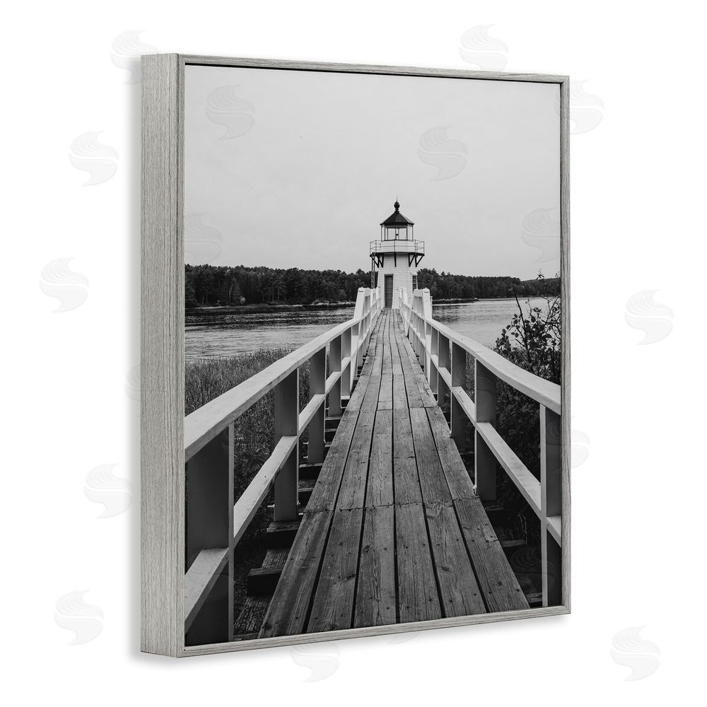 Daniel Sproul Rustic Lighthouse Photography Gray Framed Giclee Wall Art Print