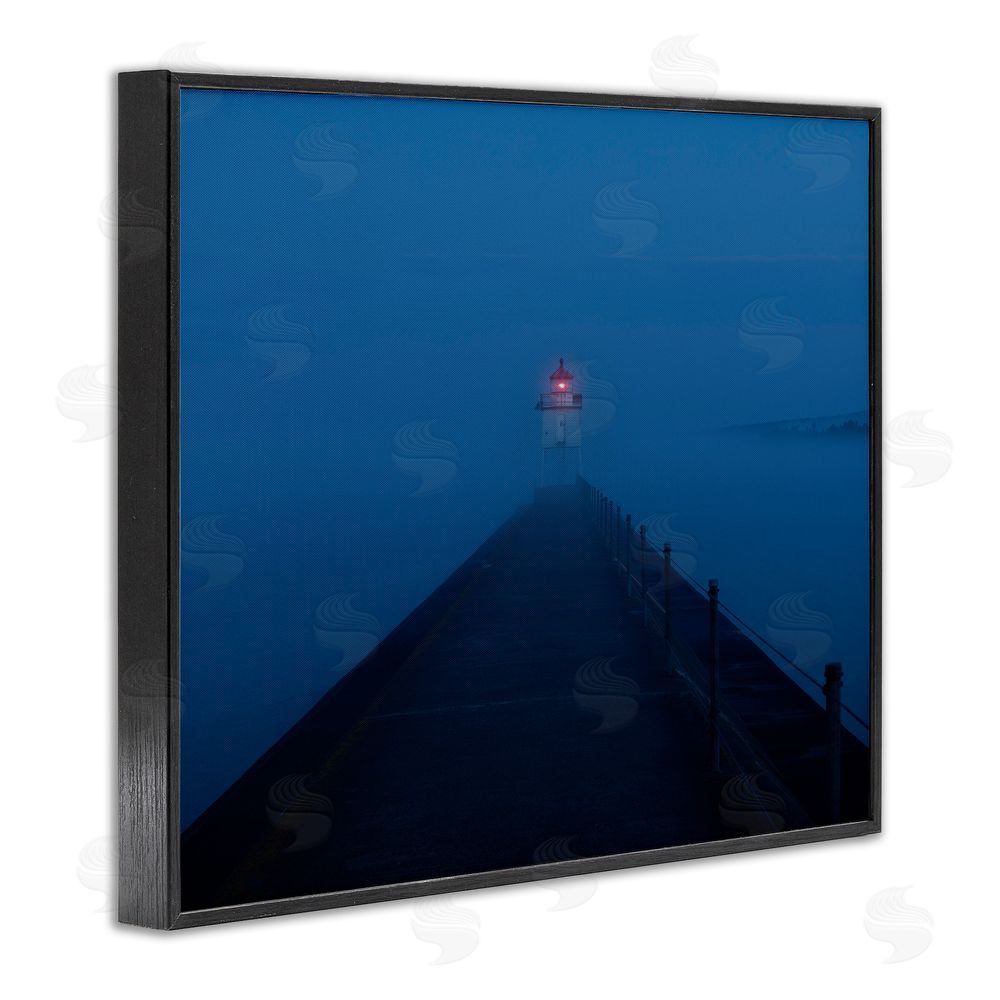 Daniel Sproul Foggy Lighthouse Dock Black Framed Giclee Wall Art Print