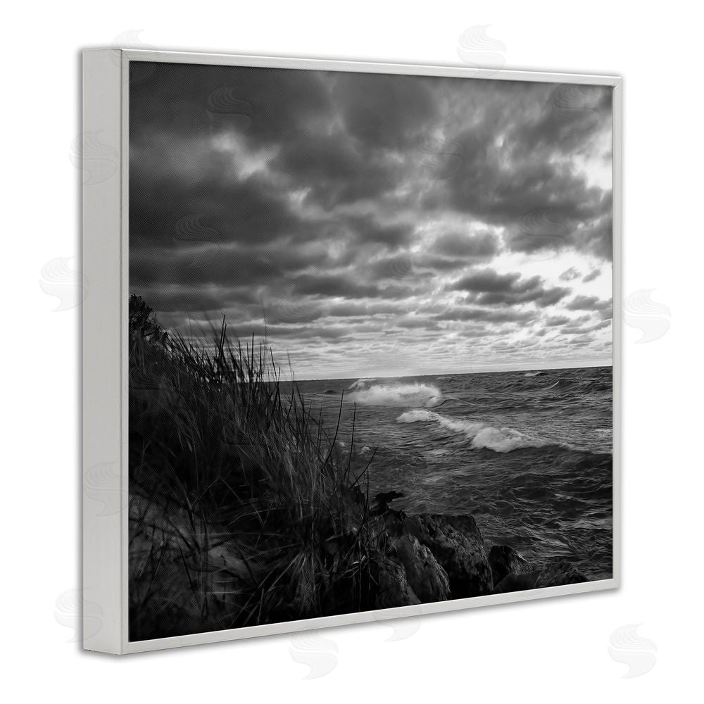 Steve Toole Stormy Sea Photography White Framed Giclee Wall Art Print