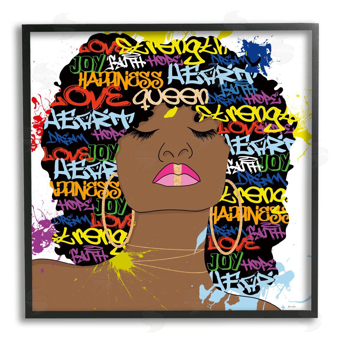 Daniela Santiago Modern Motivational Girl Black Framed Giclee Wall Artside_