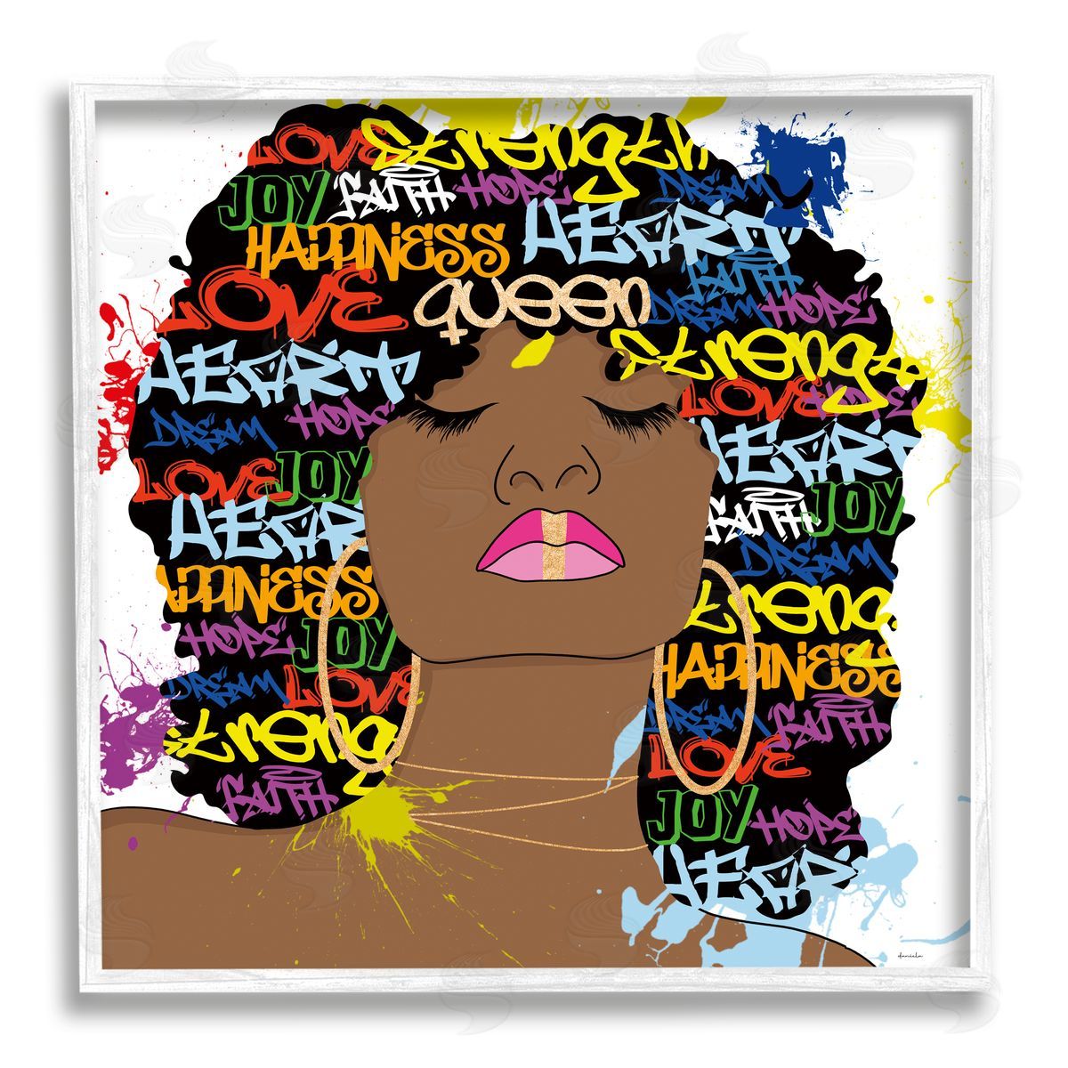 Daniela Santiago Modern Motivational Girl White Framed Giclee Wall Artside_