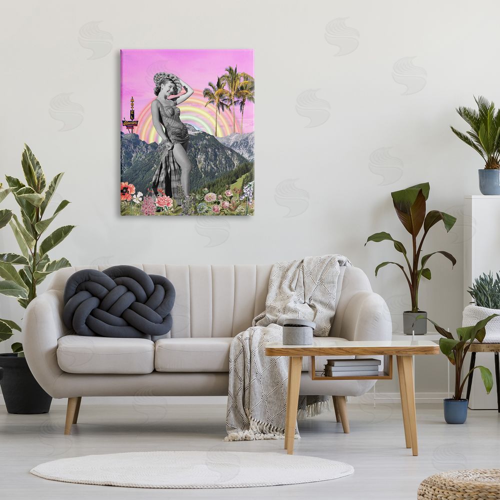 Regina Moore Summer Woman & Flowers Canvas Wall Art Print in Room
