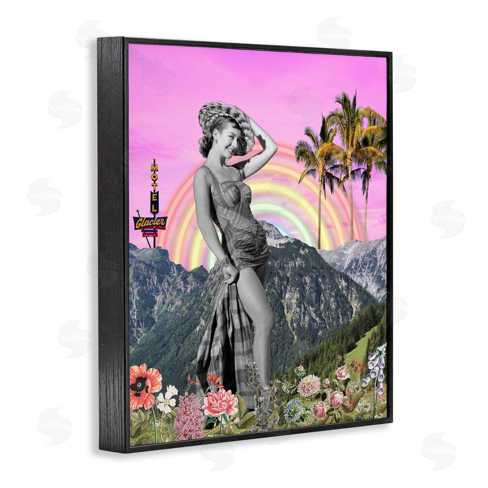 Regina Moore Summer Woman & Flowers Black Framed Giclee Wall Art Print