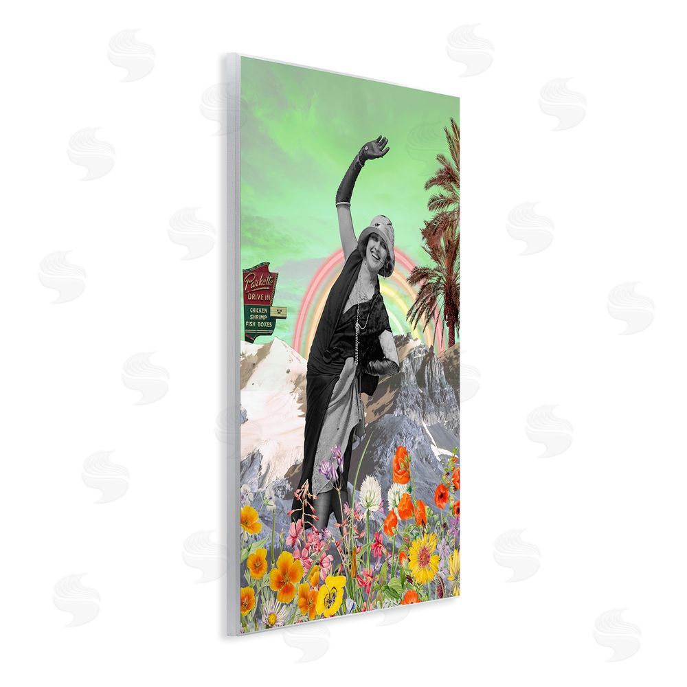 Regina Moore Vintage Floral Collage Wooden Wall Plaque Art Print