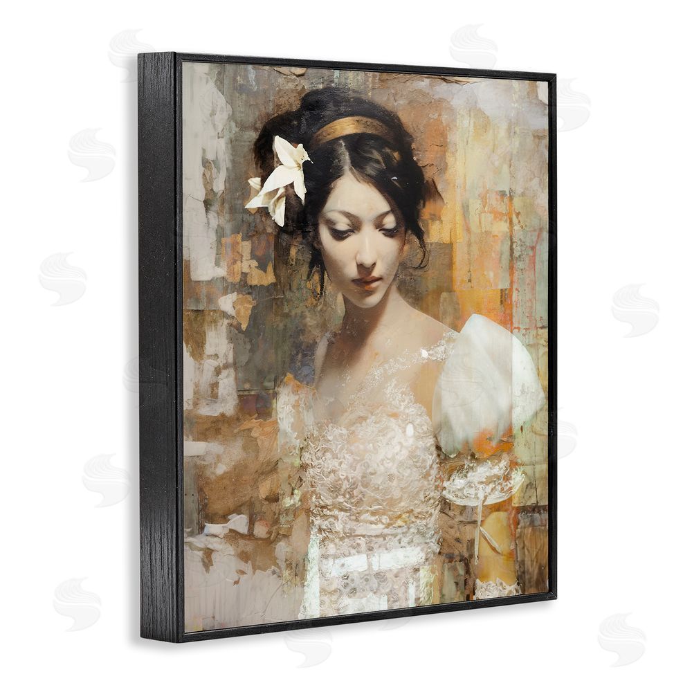 Enrico McGarrigle Abstract Bride Collage Black Framed Giclee Wall Art Print