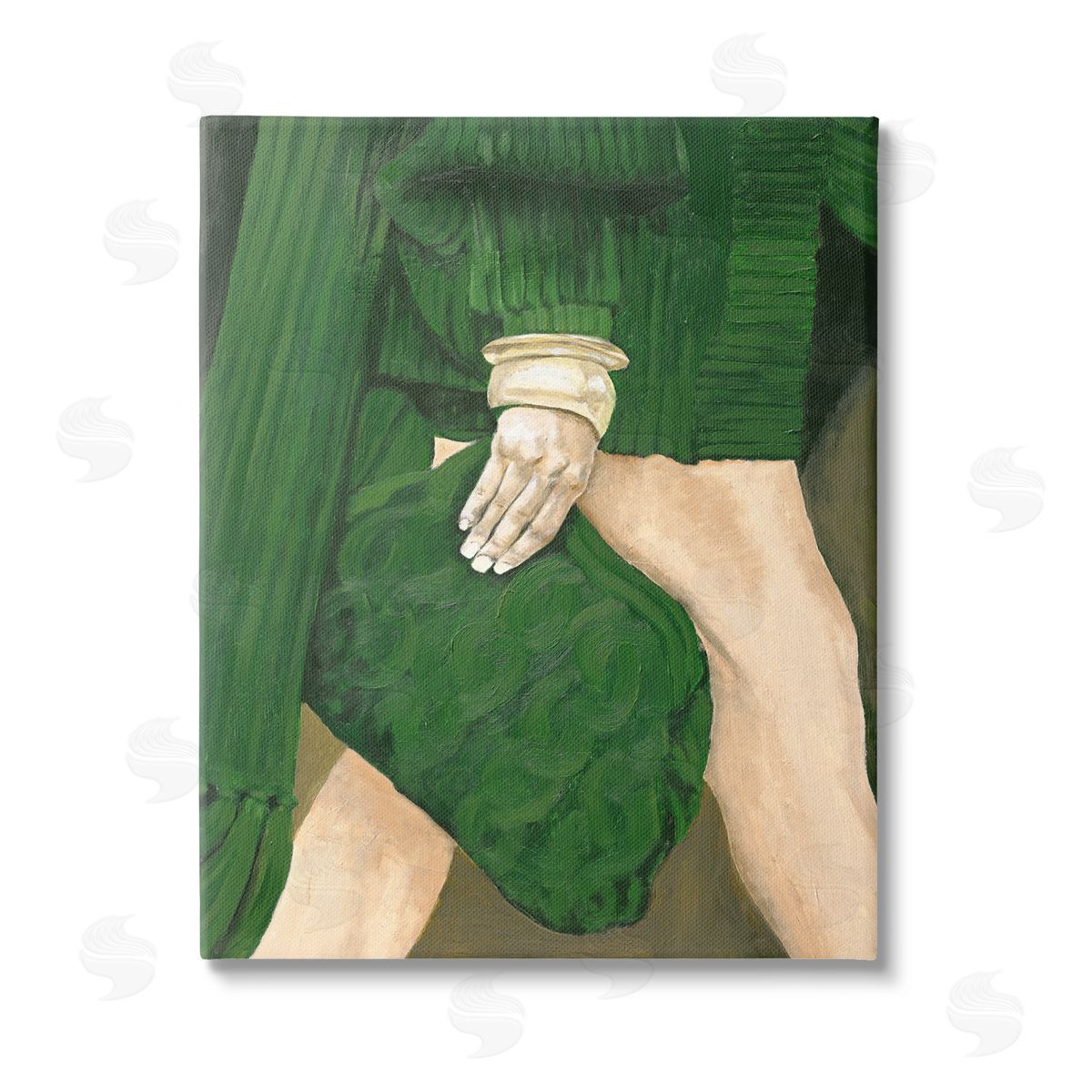 Design Fabrikken Fashion Girl in Green Canvas Wall Art Print