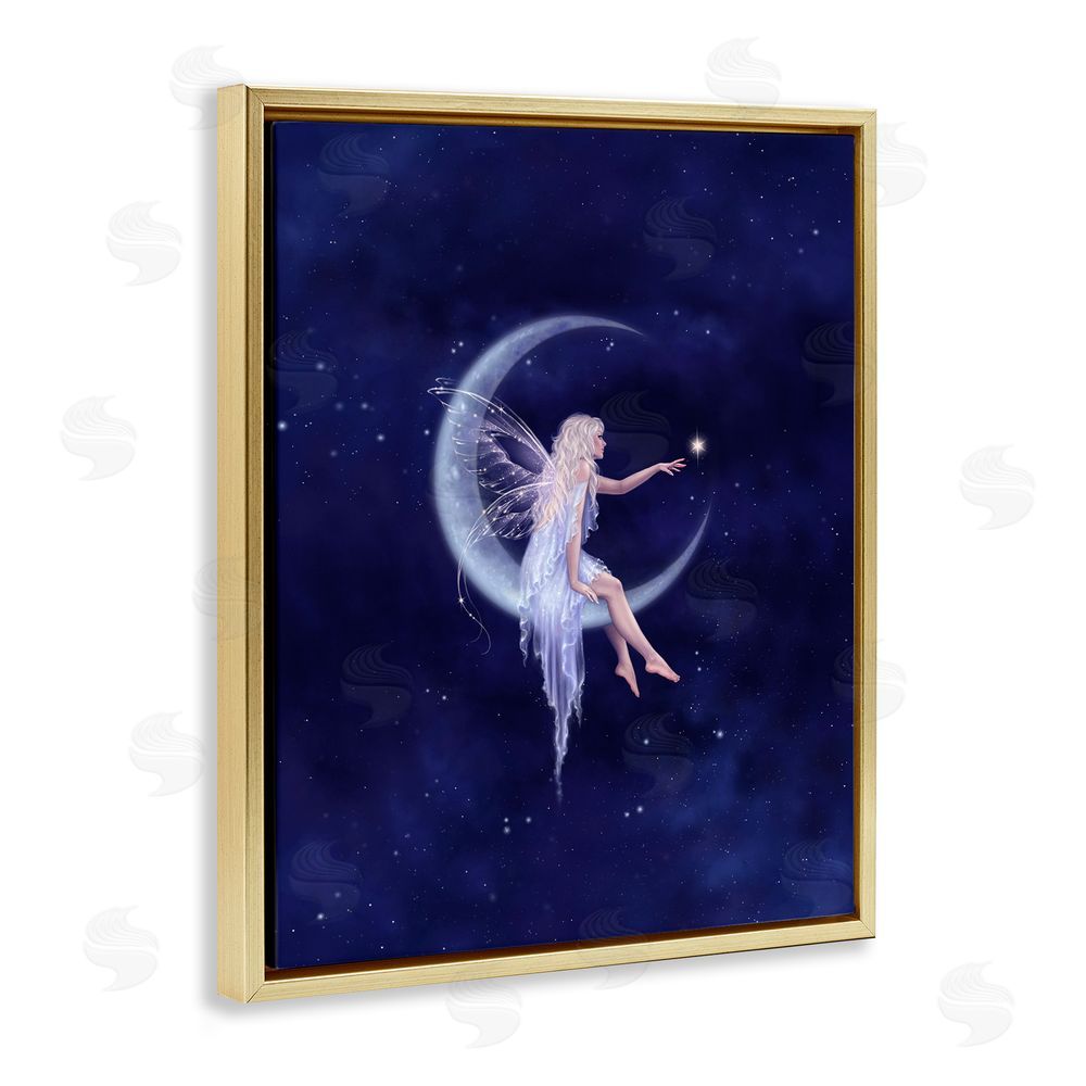 Rachel Anderson Birth of a Star Fairy Gold Floating Frame Canvas Wall Art Print