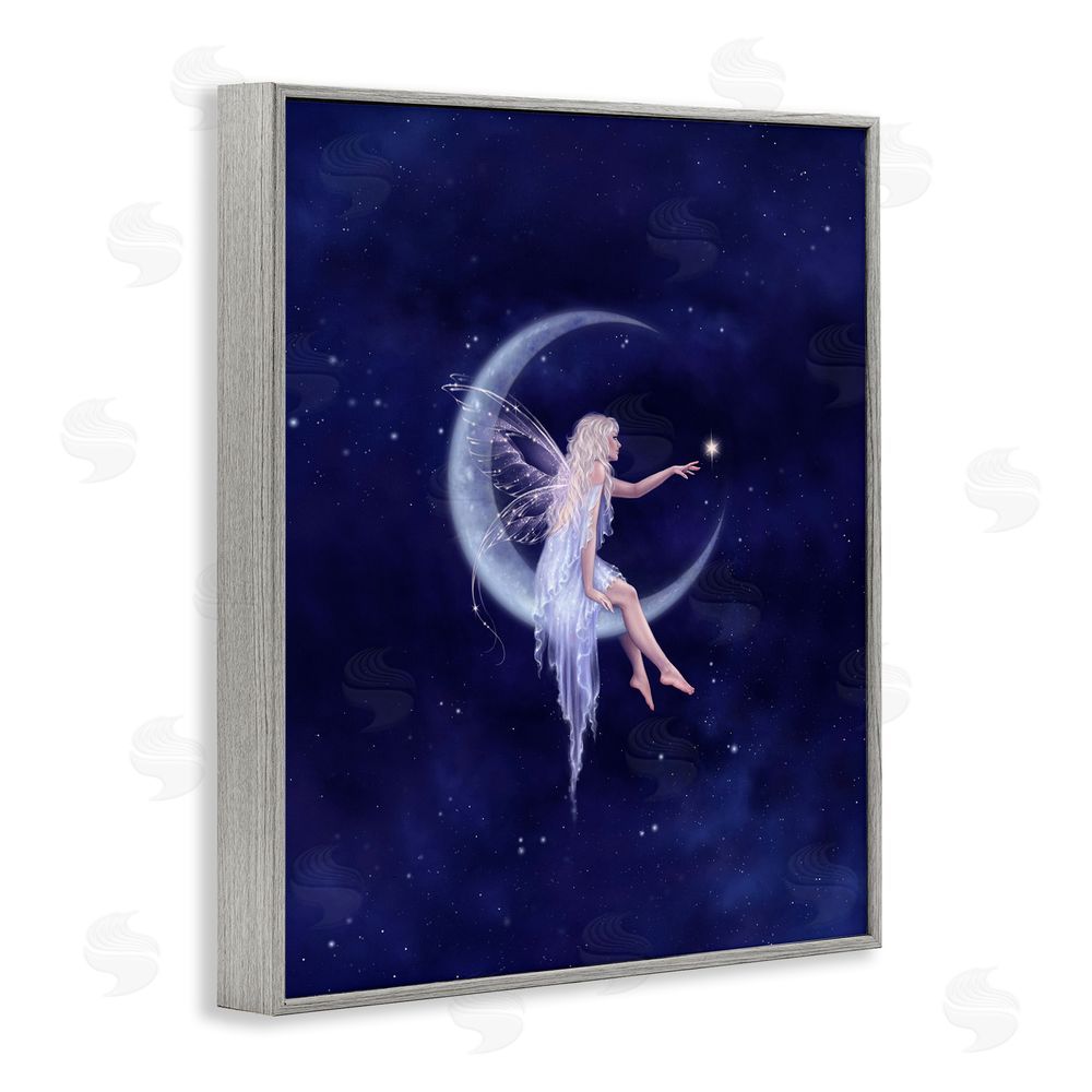 Rachel Anderson Birth of a Star Fairy Gray Framed Giclee Wall Art Print