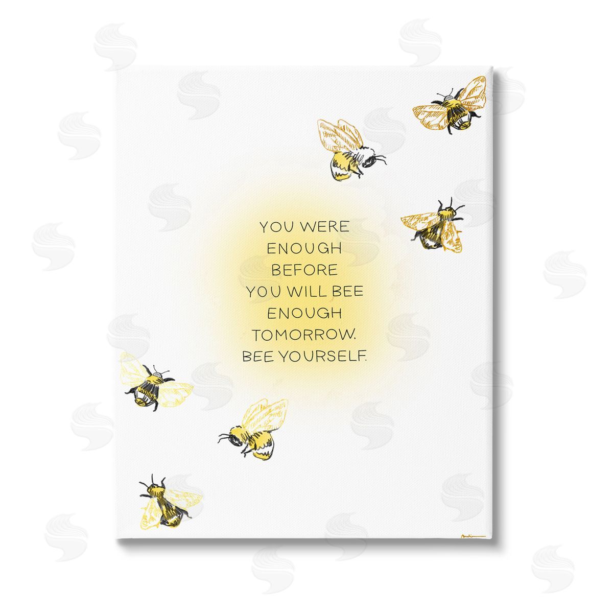 Amelia Noyes Bee Yourself Phrase Canvas Wall Art Print