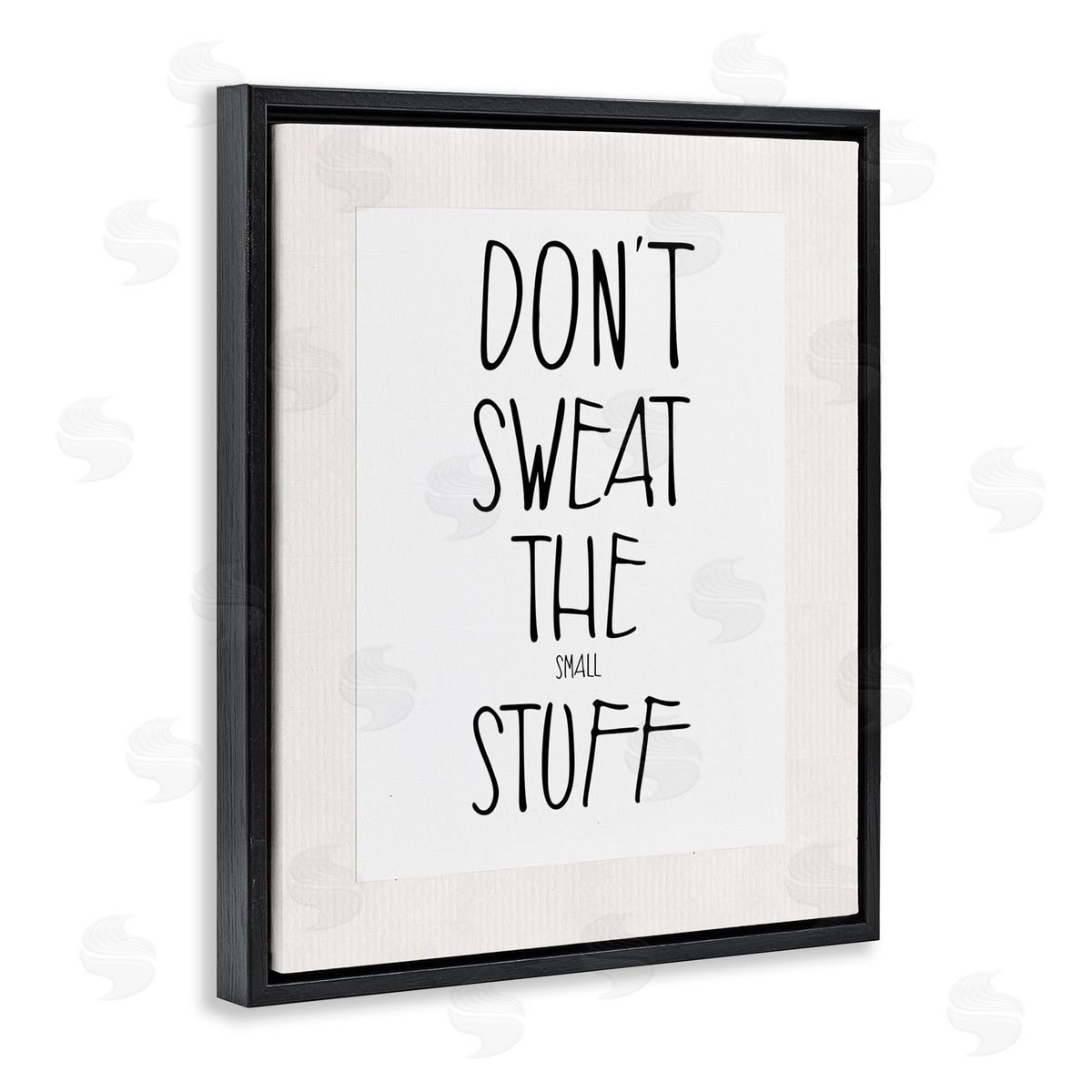 Don't Sweat Small Stuff Black Floating Frame Canvas Wall Art, Home Decor by Karen Smith