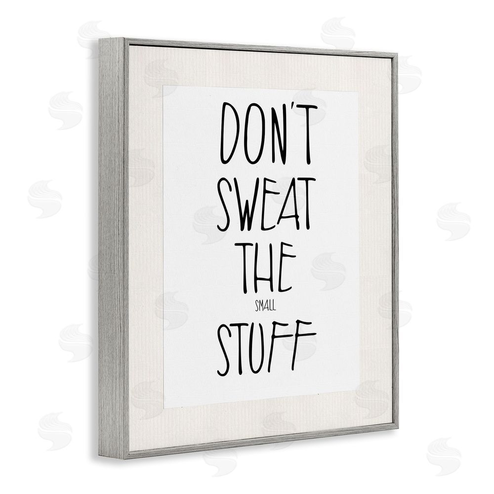 Karen Smith Don't Sweat Small Stuff Gray Framed Giclee Wall Art Print