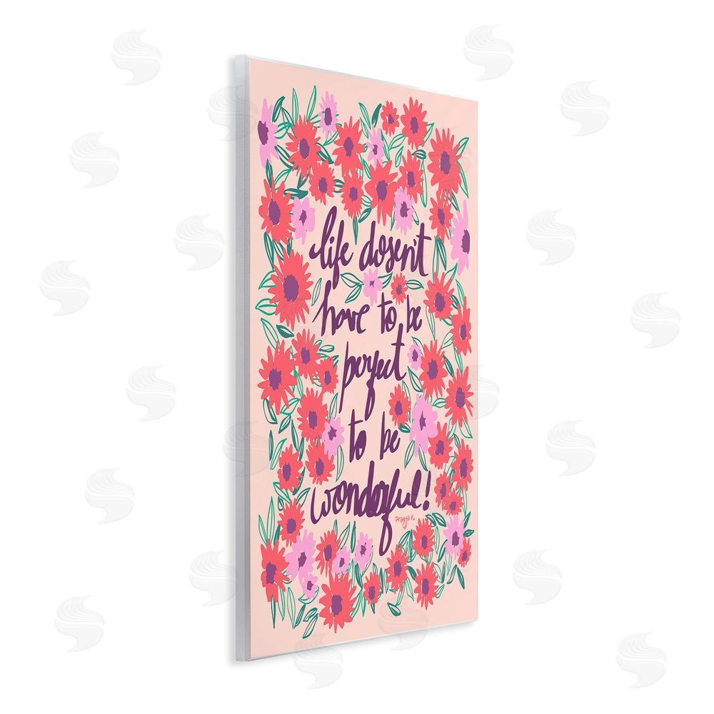 Pragya Kothari Uplifting Floral Phrase Wooden Wall Plaque Art Print