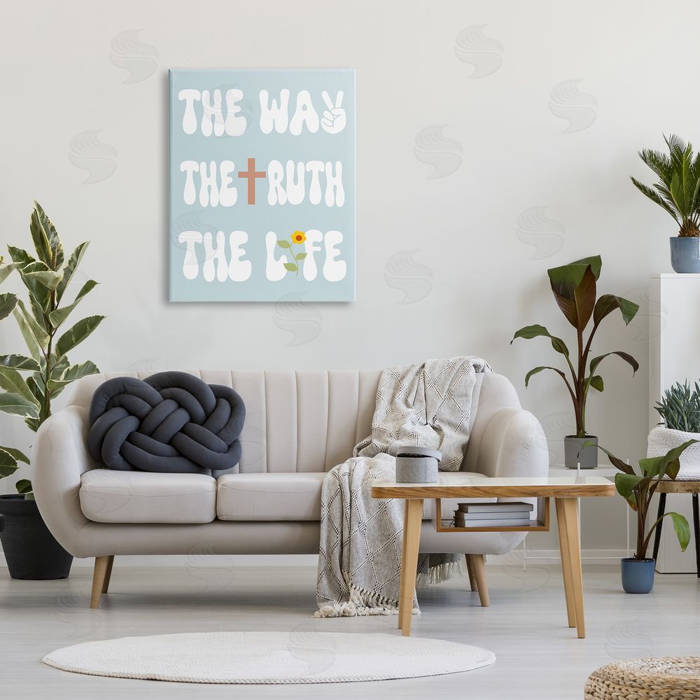 Stupell Studio Retro Religious Phrase Canvas Wall Art Print in Room