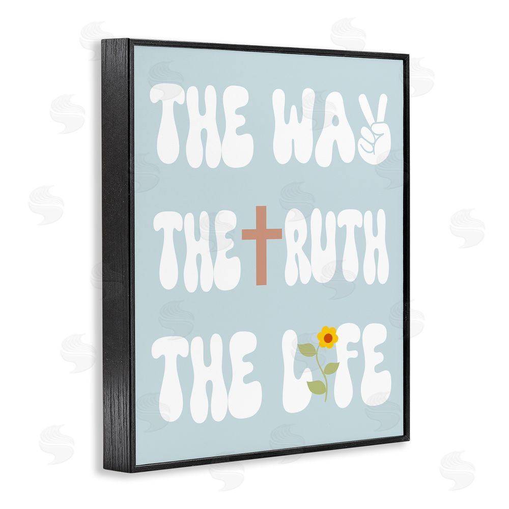Stupell Studio Retro Religious Phrase Black Framed Giclee Wall Art Print