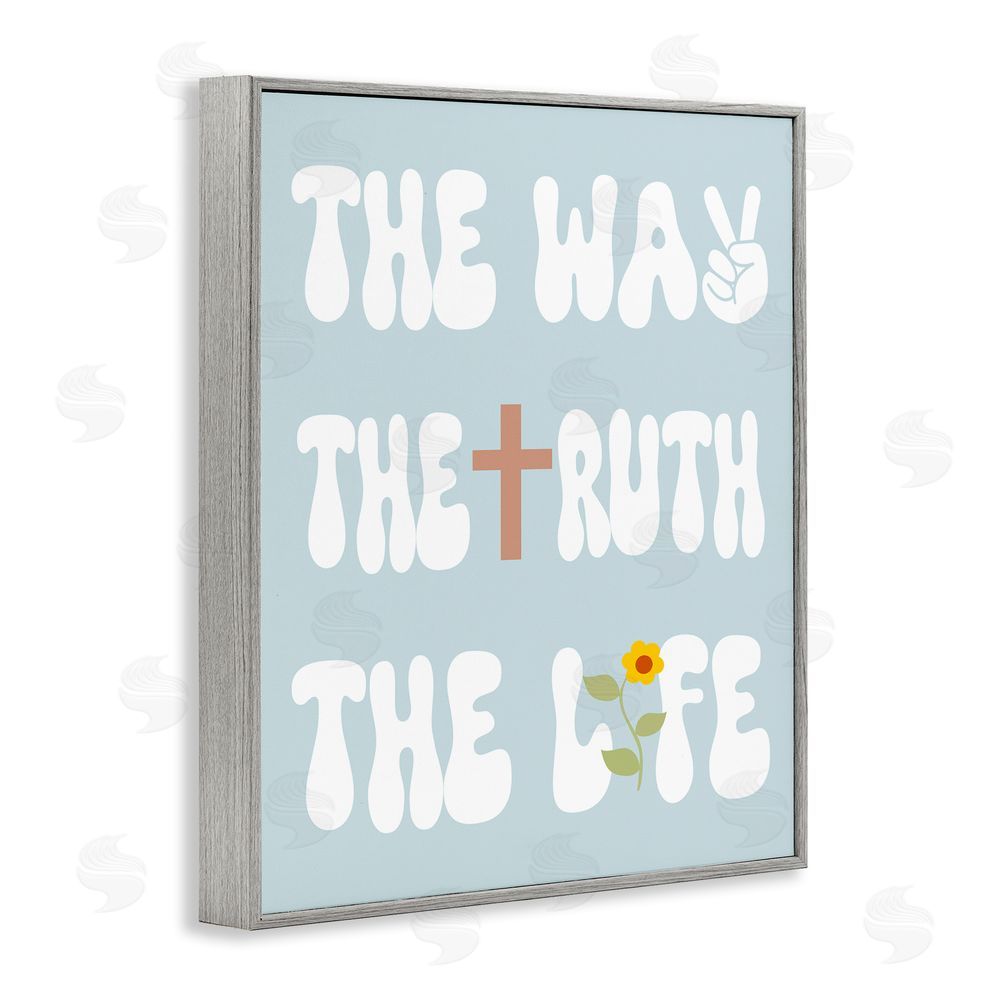 Stupell Studio Retro Religious Phrase Gray Framed Giclee Wall Art Print