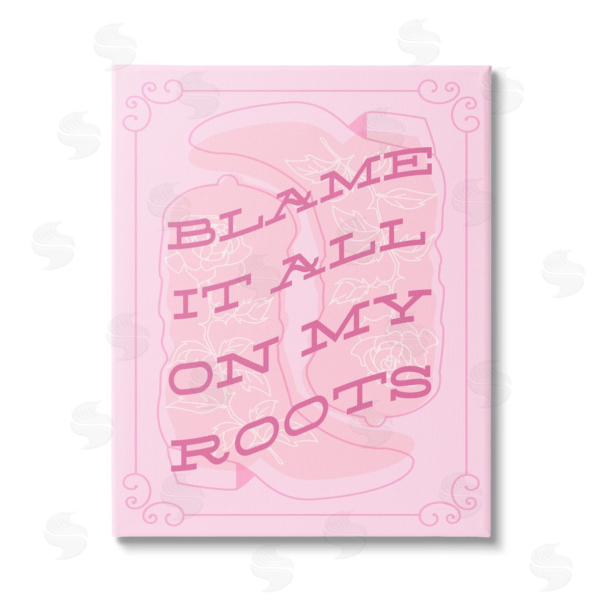 Stupell Studio Blame on My Roots Phrase Canvas Wall Art Print