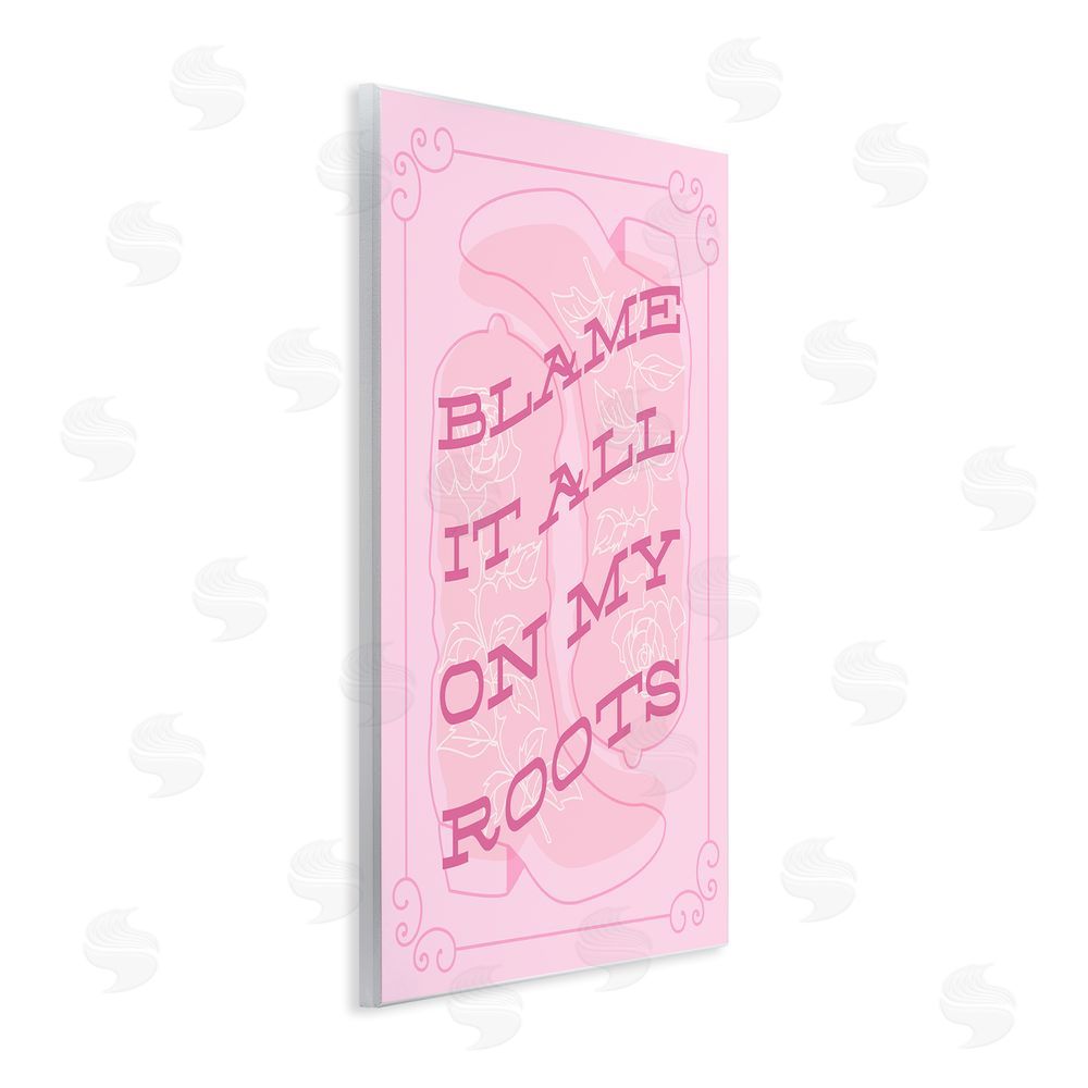 Stupell Studio Blame on My Roots Phrase Wooden Wall Plaque Art Print
