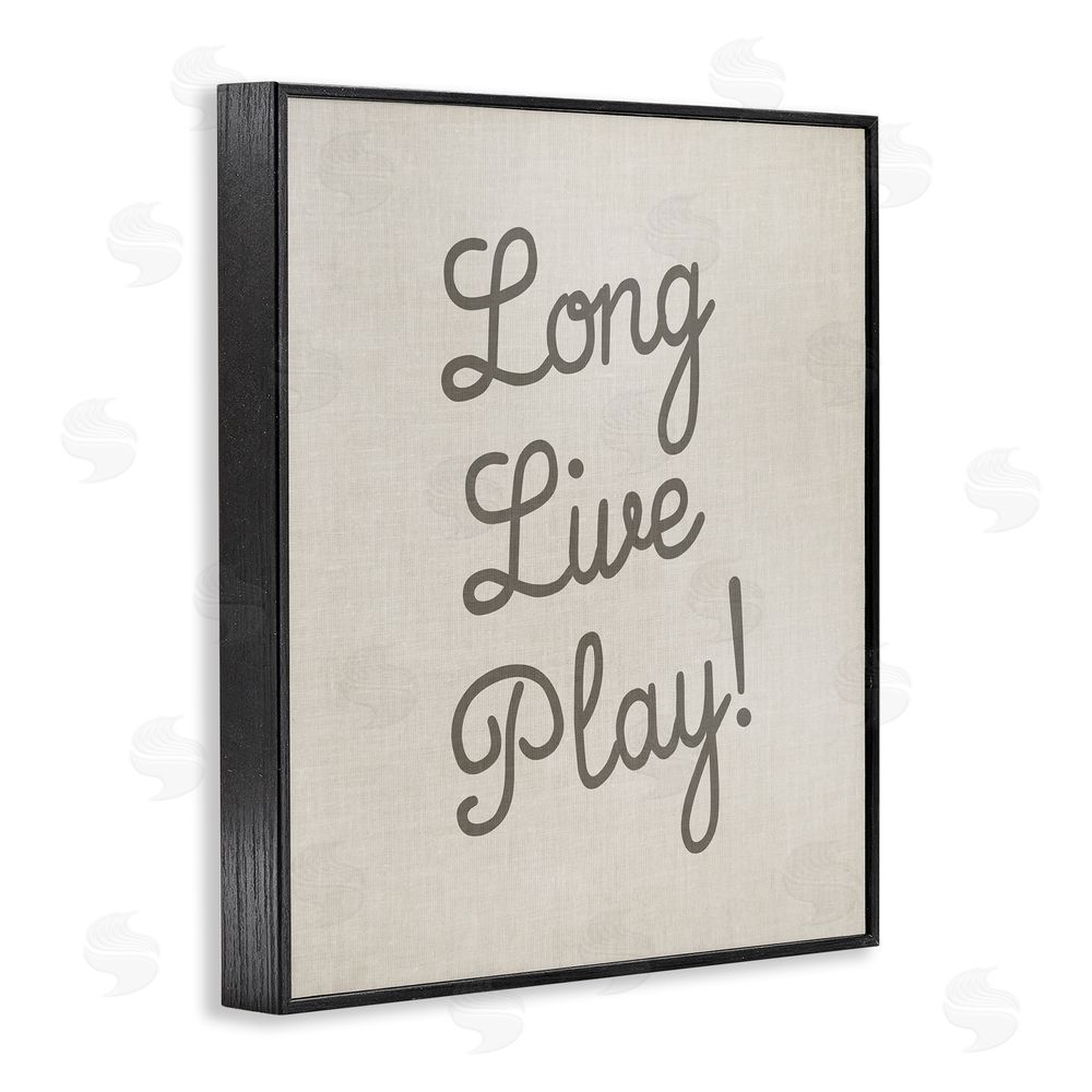 Stupell Studio Long Live Play Phrase Black Framed Giclee Wall Art Print