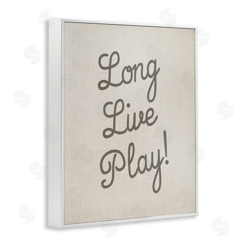Stupell Studio Long Live Play Phrase White Framed Giclee Wall Art Print