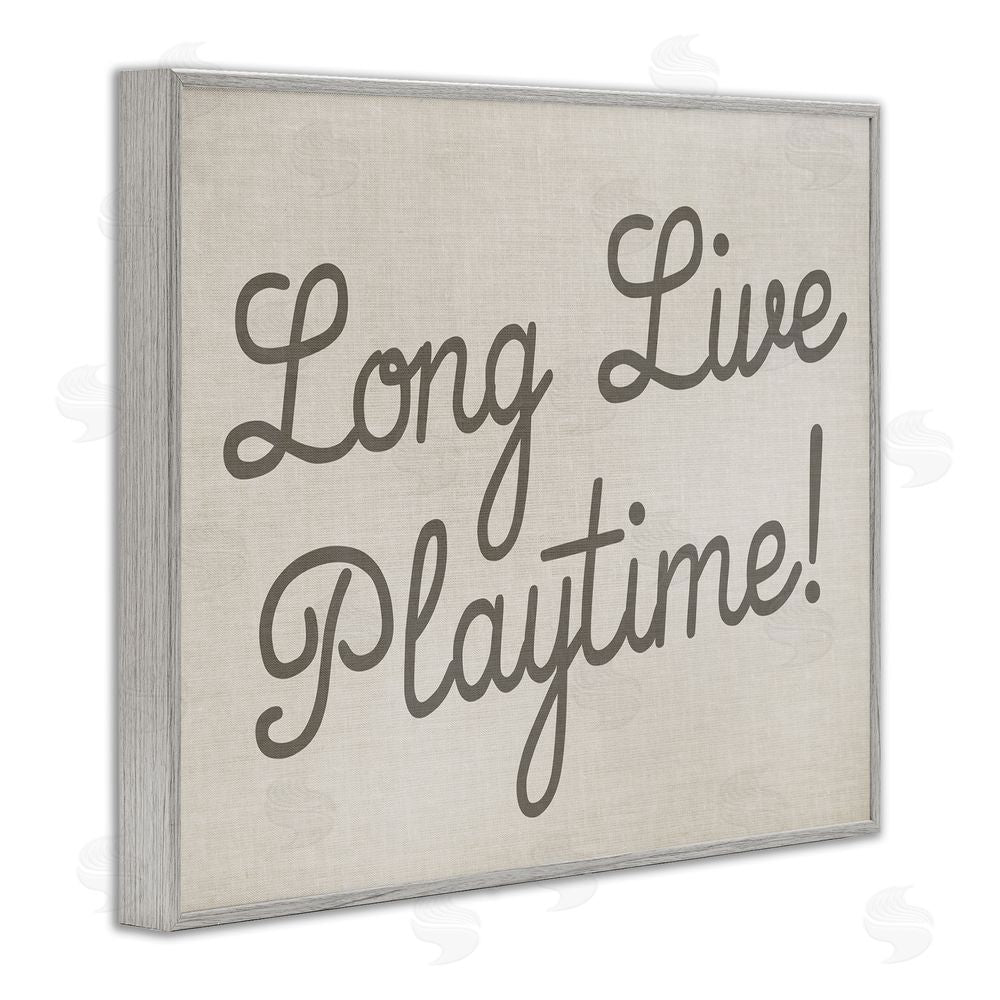 Stupell Studio Long Live Playtime Gray Framed Giclee Wall Art Print