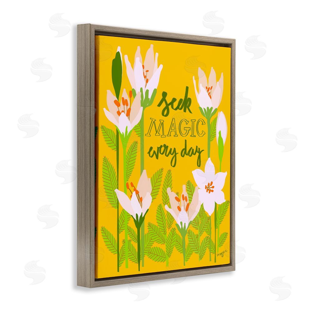 Pragya Kothari Seek Magic Every Day Brown Floating Frame Canvas Wall Art Print