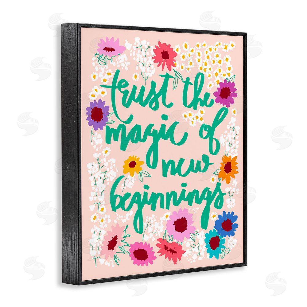 Pragya Kothari New Beginnings Phrase Black Framed Giclee Wall Art Print