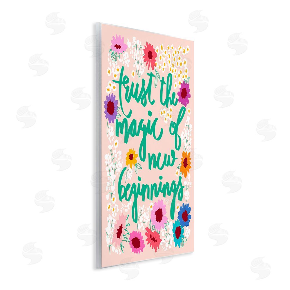 Pragya Kothari New Beginnings Phrase Wooden Wall Plaque Art Print