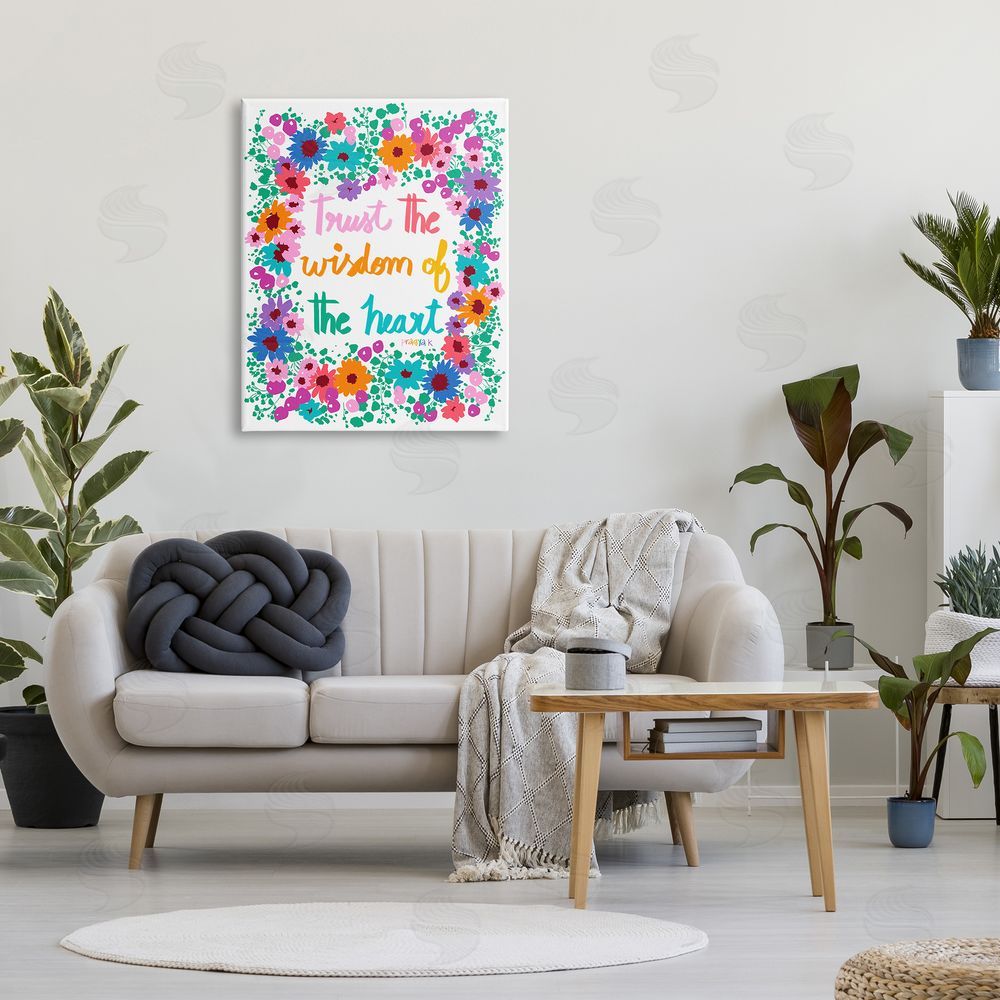 Pragya Kothari Wisdom of Heart Phrase Canvas Wall Art Print in Room