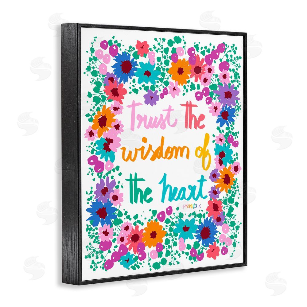 Pragya Kothari Wisdom of Heart Phrase Black Framed Giclee Wall Art Print