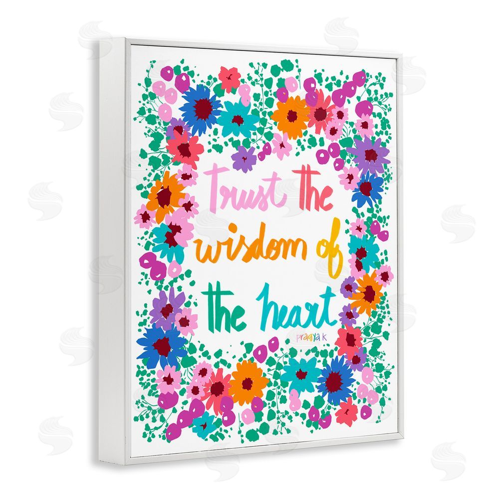 Pragya Kothari Wisdom of Heart Phrase White Framed Giclee Wall Art Print