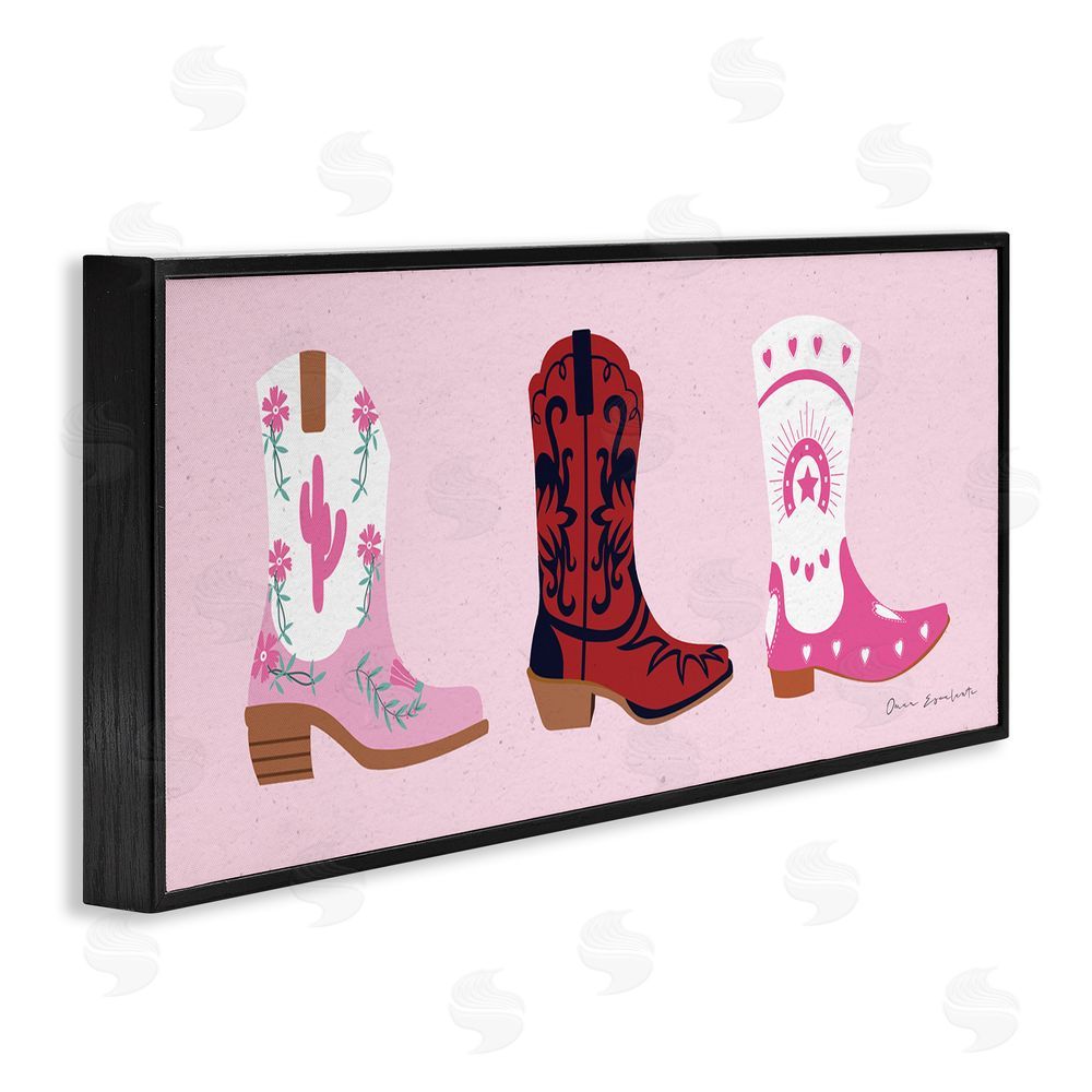 Omar Escalante Various Cowgirl Boots Black Framed Giclee Wall Art Print