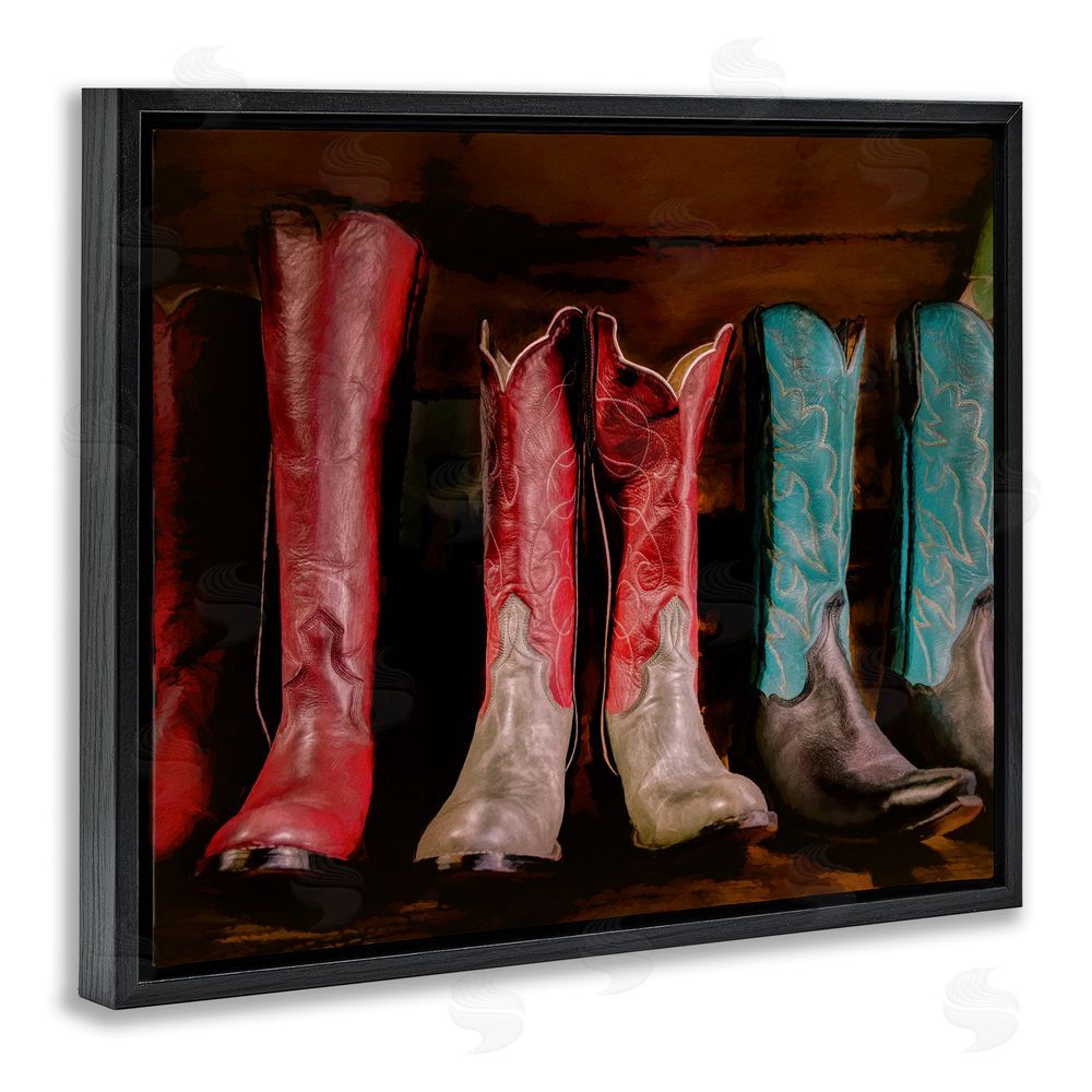 Beth Sheriden Cowgirl Boots Photography Black Floating Frame Canvas Wall Art Print