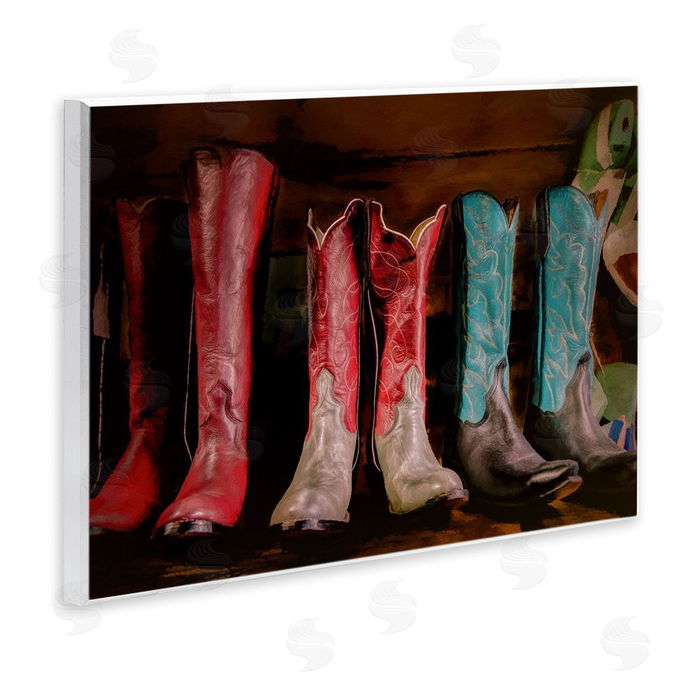Beth Sheriden Cowgirl Boots Photography Wooden Wall Plaque Art Print
