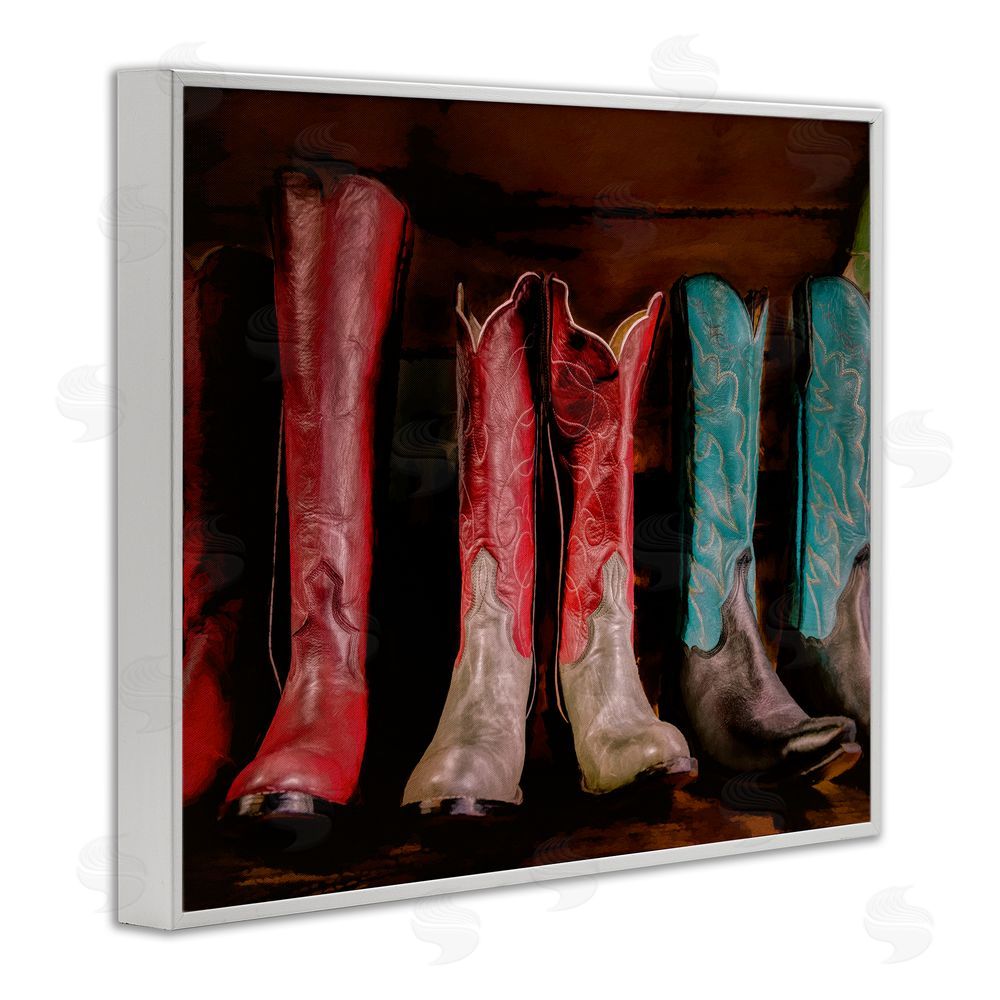 Beth Sheriden Cowgirl Boots Photography White Framed Giclee Wall Art Print