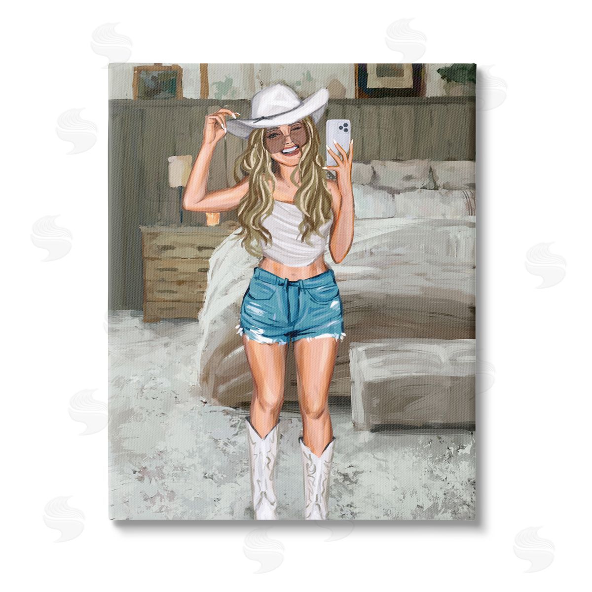Ziwei Li Cowgirl Glam Selfie Canvas Wall Art Print