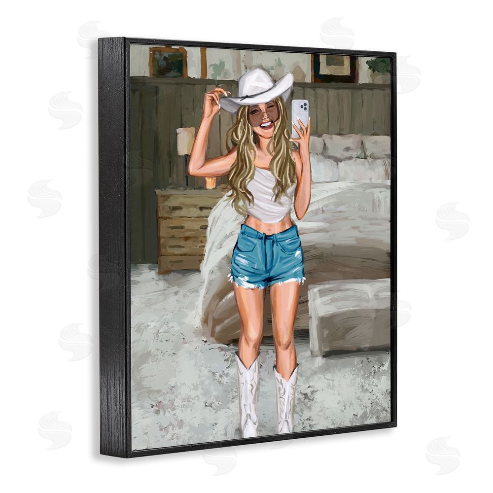 Ziwei Li Cowgirl Glam Selfie Black Framed Giclee Wall Art Print