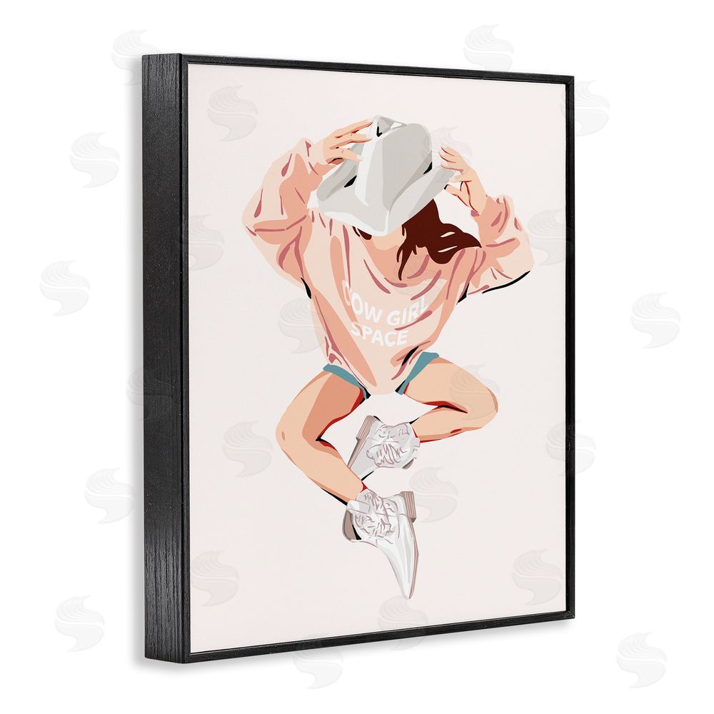 Ziwei Li Cowgirl Space Girl Black Framed Giclee Wall Art Print