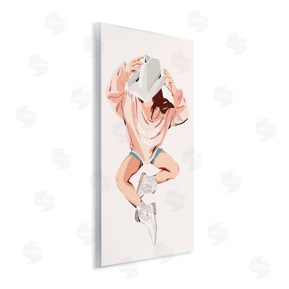 Ziwei Li Cowgirl Space Girl Wooden Wall Plaque Art Print