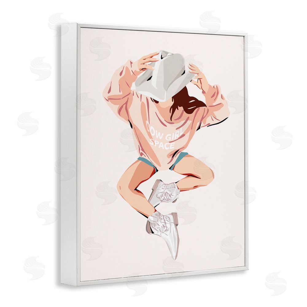 Ziwei Li Cowgirl Space Girl White Framed Giclee Wall Art Print