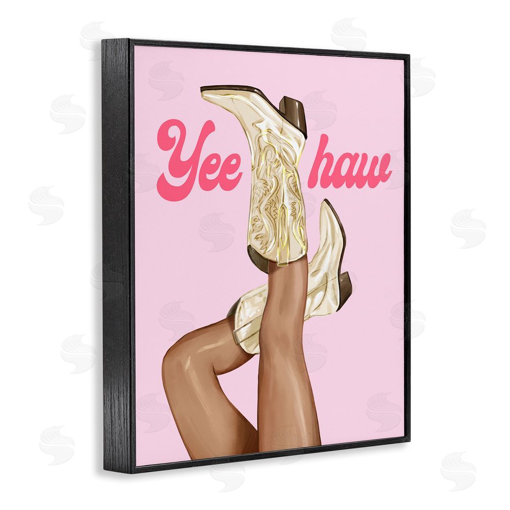 Ziwei Li Yeehaw Cowgirl Boots Black Framed Giclee Wall Art Print