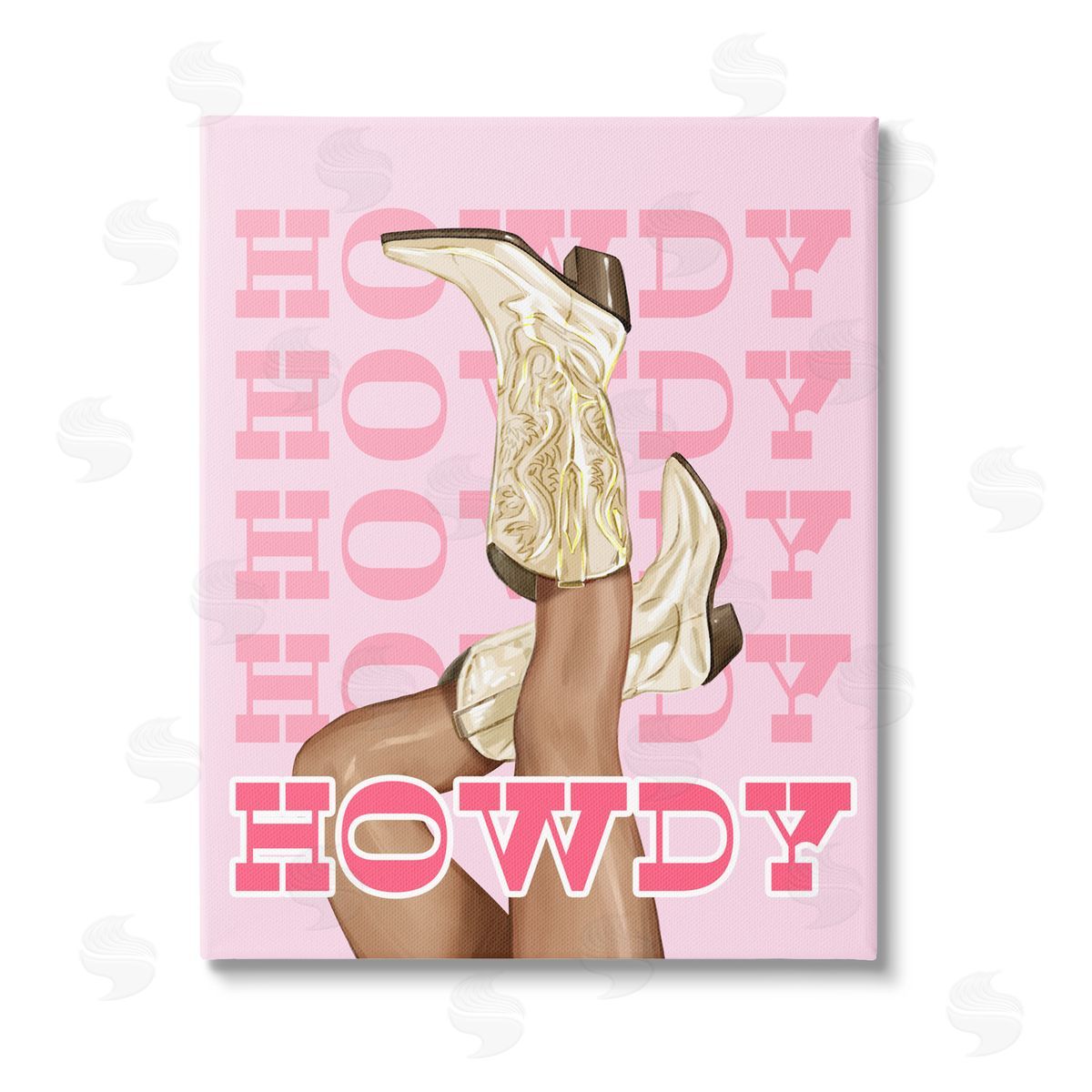 Ziwei Li Howdy Cowgirl Boots Canvas Wall Art Print