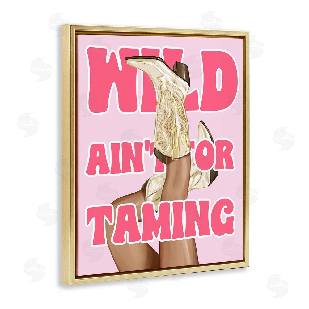 Ziwei Li Wild Ain't For Taming Gold Floating Frame Canvas Wall Art Print